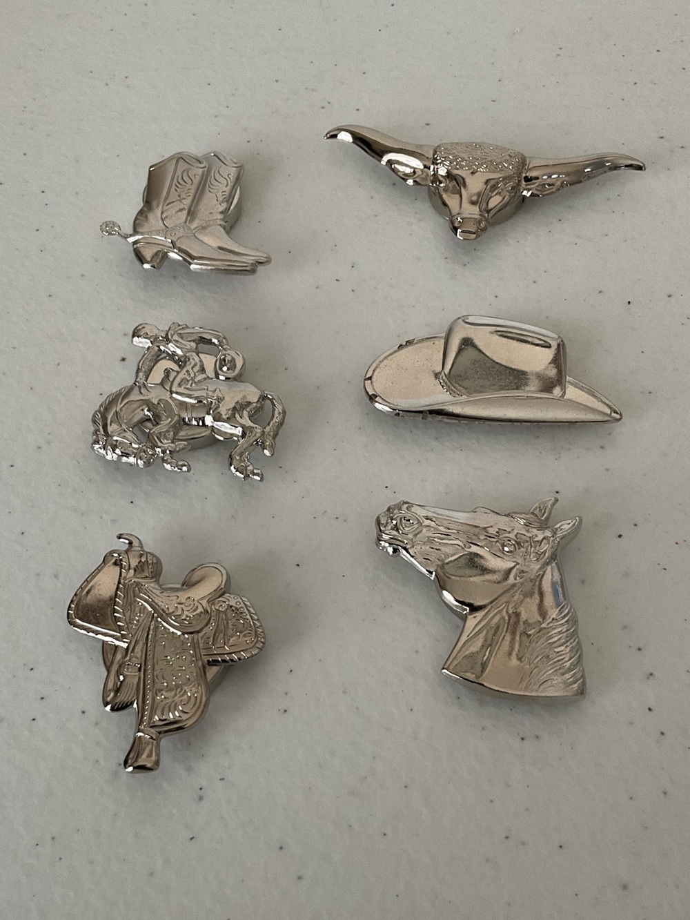 Nony New York Western Rodeo Button Cover Set - Silver Tone